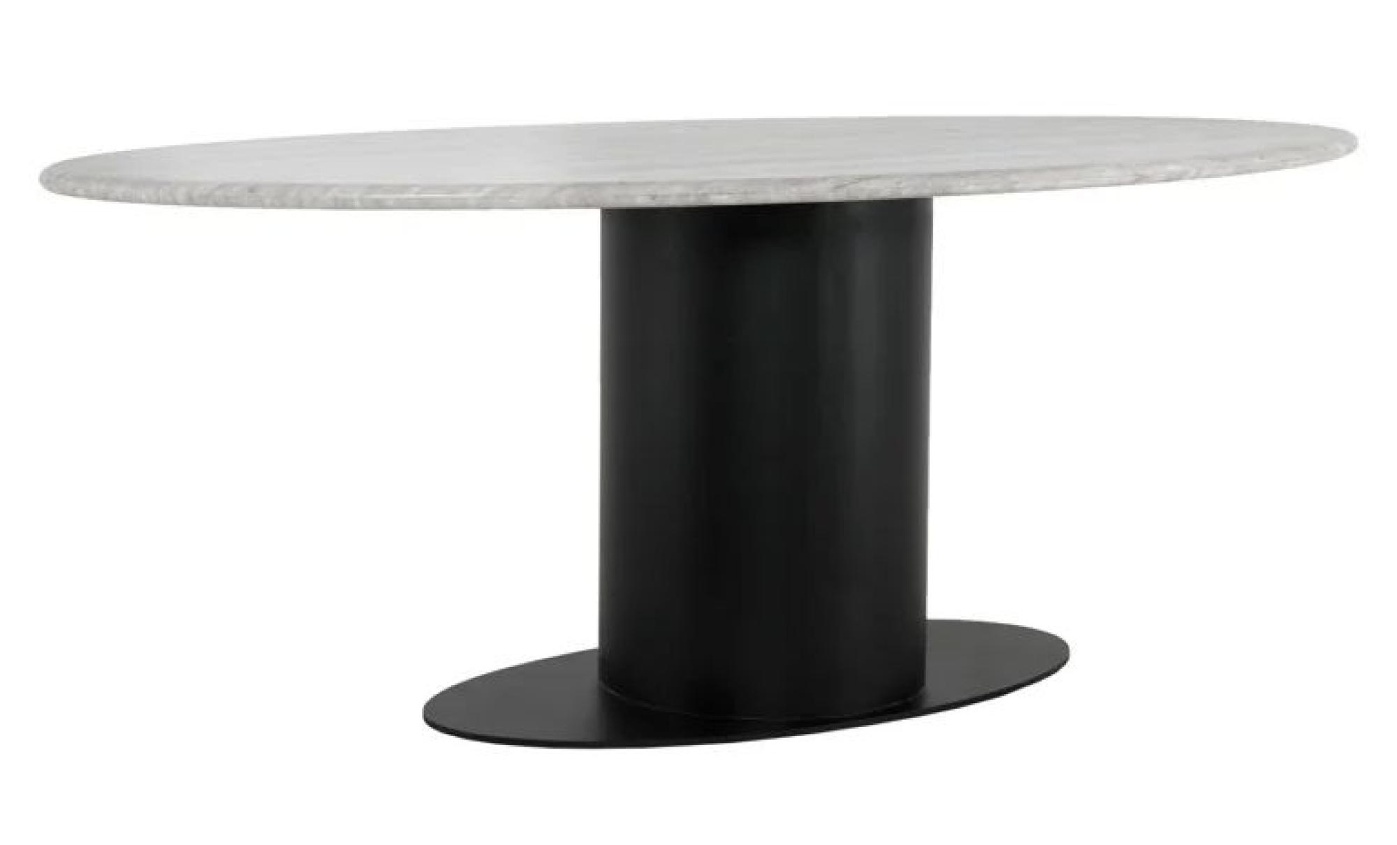 Brodman Grey Marble 8 Seater Oval Pedestal Dining Table