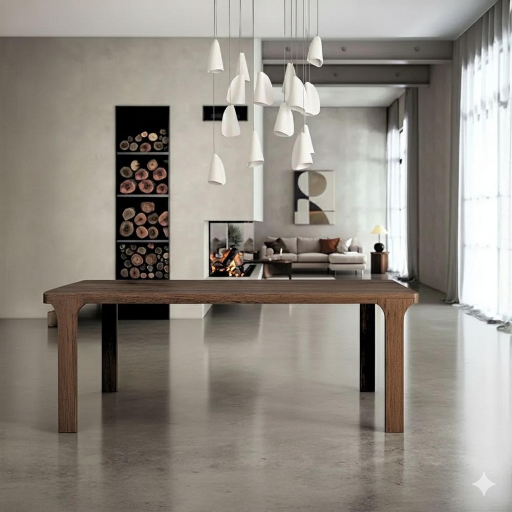 California Dining Table - 6 Seater - 180cm - Dark Oak