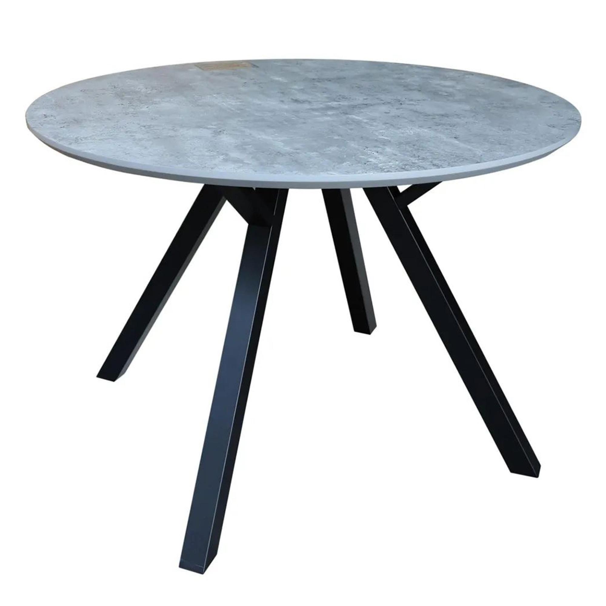 Clearance - Tetro Round Dining Table - 2 Seater - Grey Concrete Effect - A556