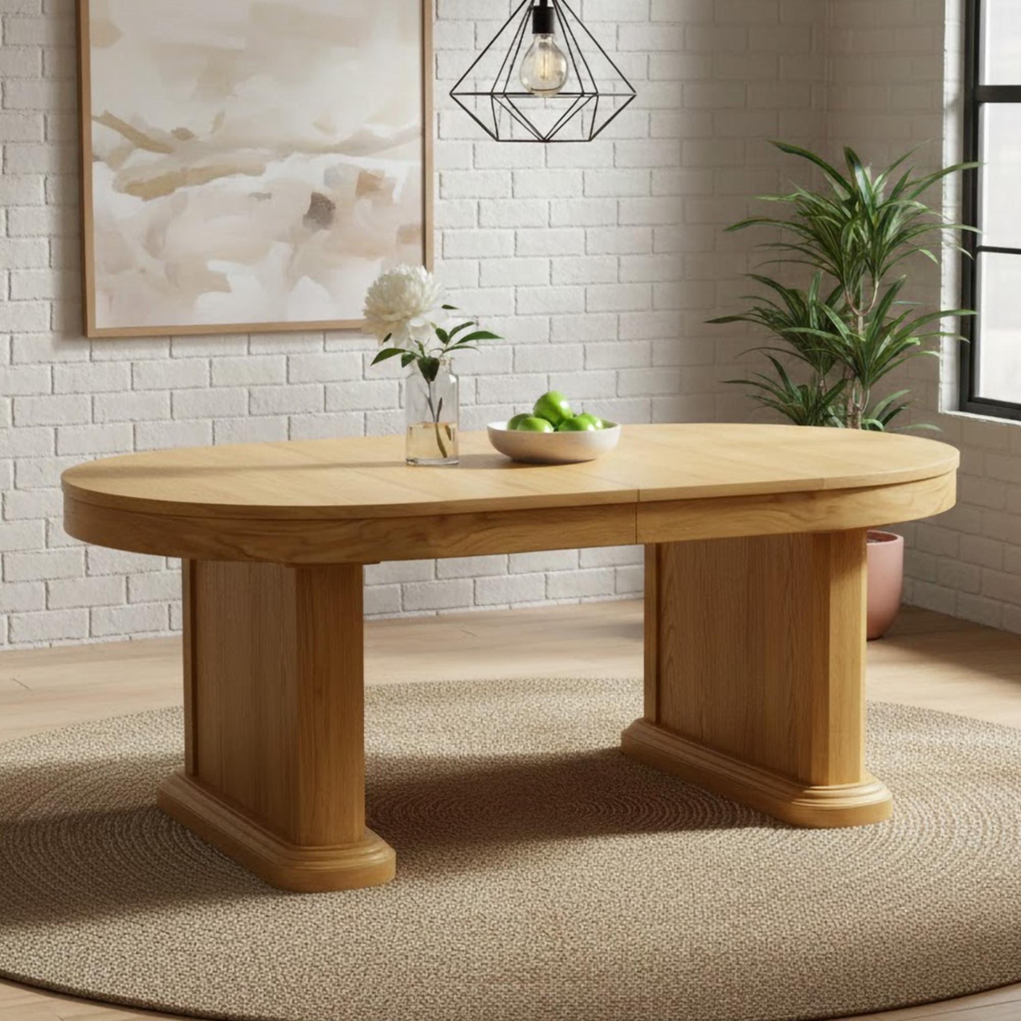 Sorento Oval Extending Dining Table - 8 Seater - 200cm-250cm - Oak