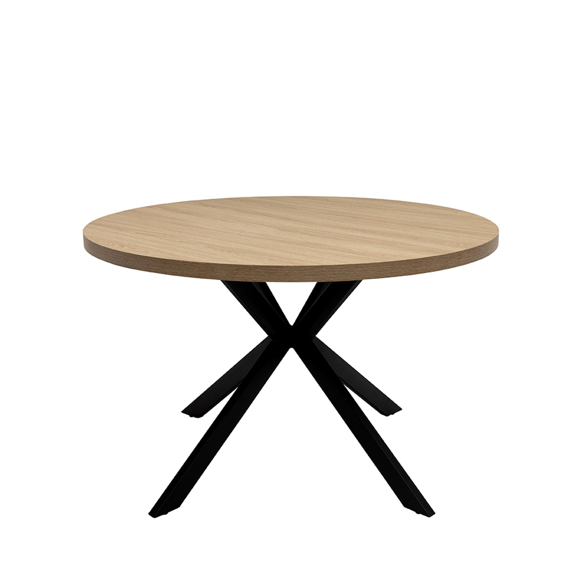 Dalton Dining Table - 4 Seater - 120cm - Round - Light Oak - Spider Legs