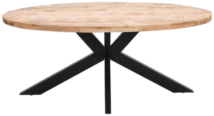 Dispur Dining Table - 6 Seater - 180cm - Oval - Solid Mango Wood