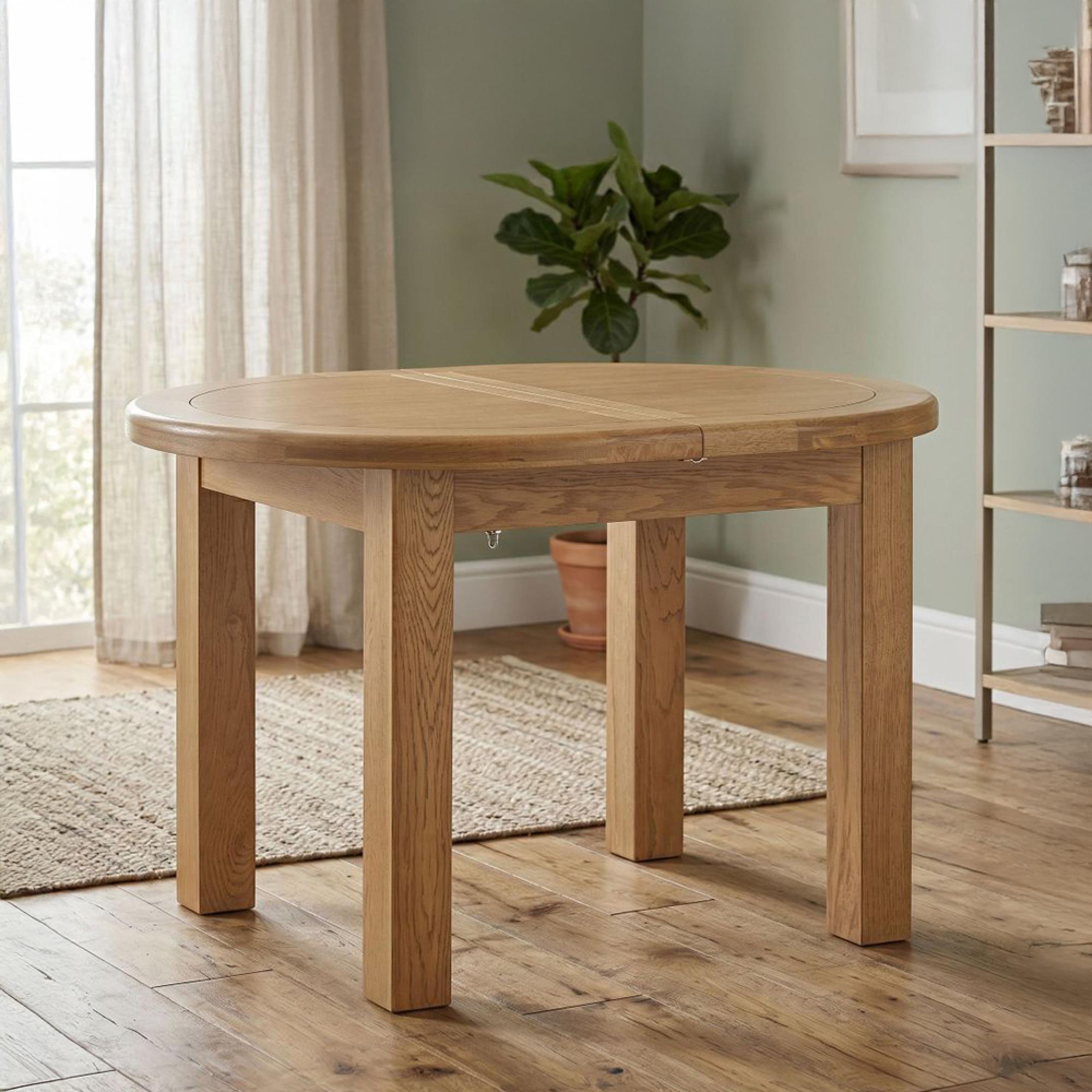Dorchester Extending Dining Table - 120cm-160cm - 4-6 Seater - Oval - Rustic Oak