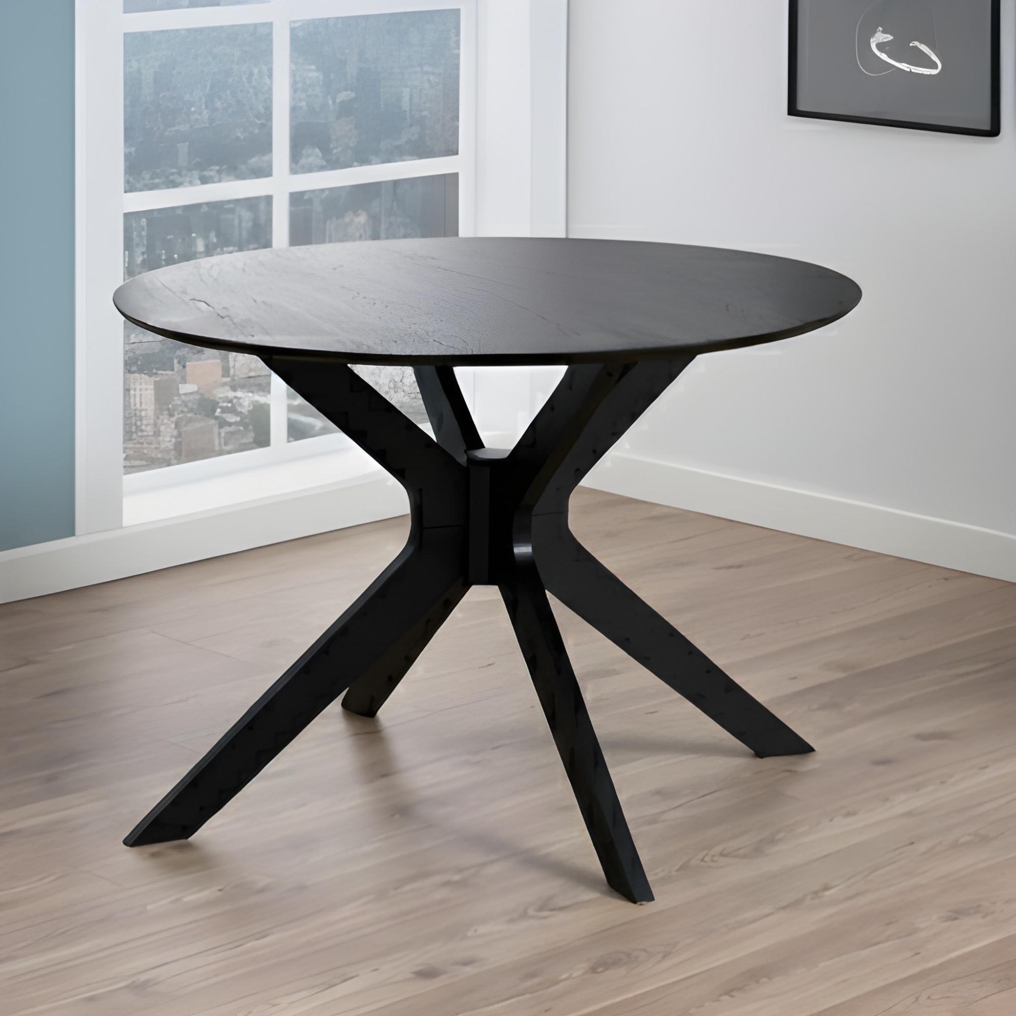 Duncan Round Dining Table - 2 Seater - 105cm - Black