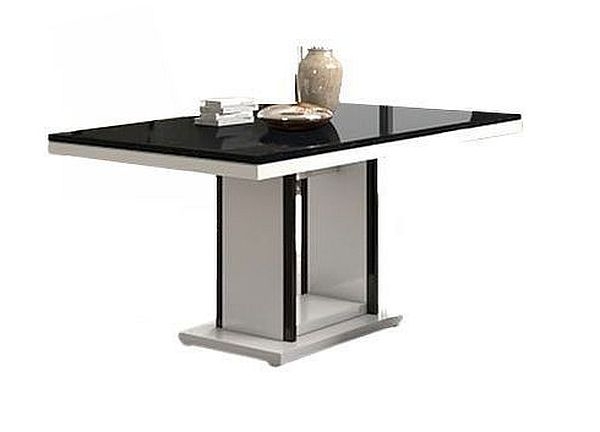 Enna Pedestal Dining Table - 6 Seater - 160cm - Black & White