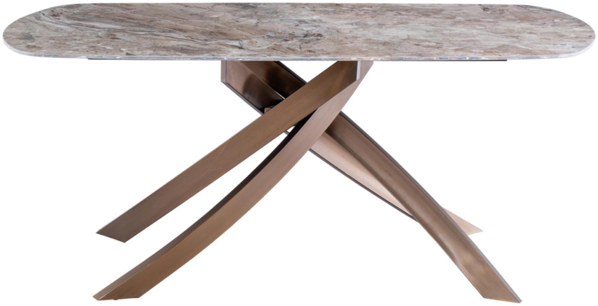 Fendi Dining Table - 6 Seater - 180cm - Oval - Brown Sintered Stone