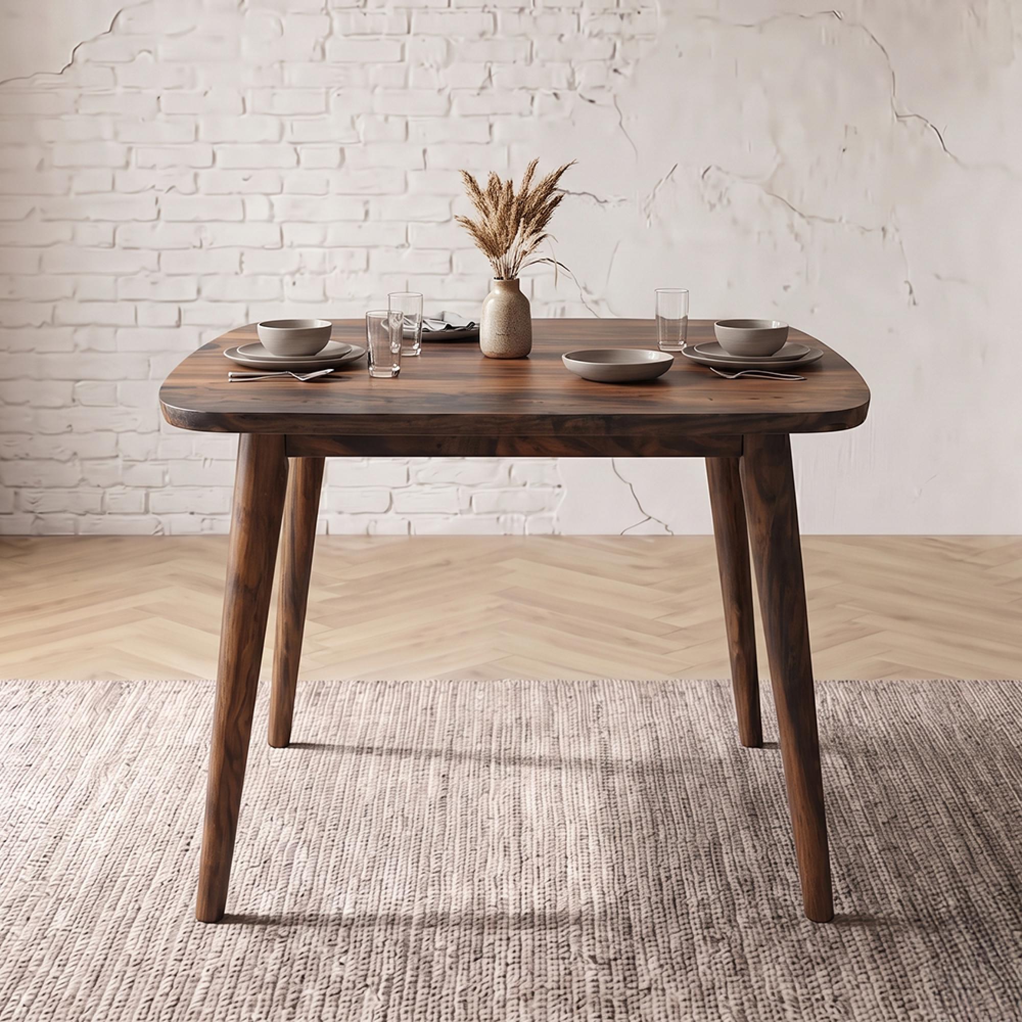 Goa Dining Table - 90cm - 4 Seater - Square - Rustic Sheesham