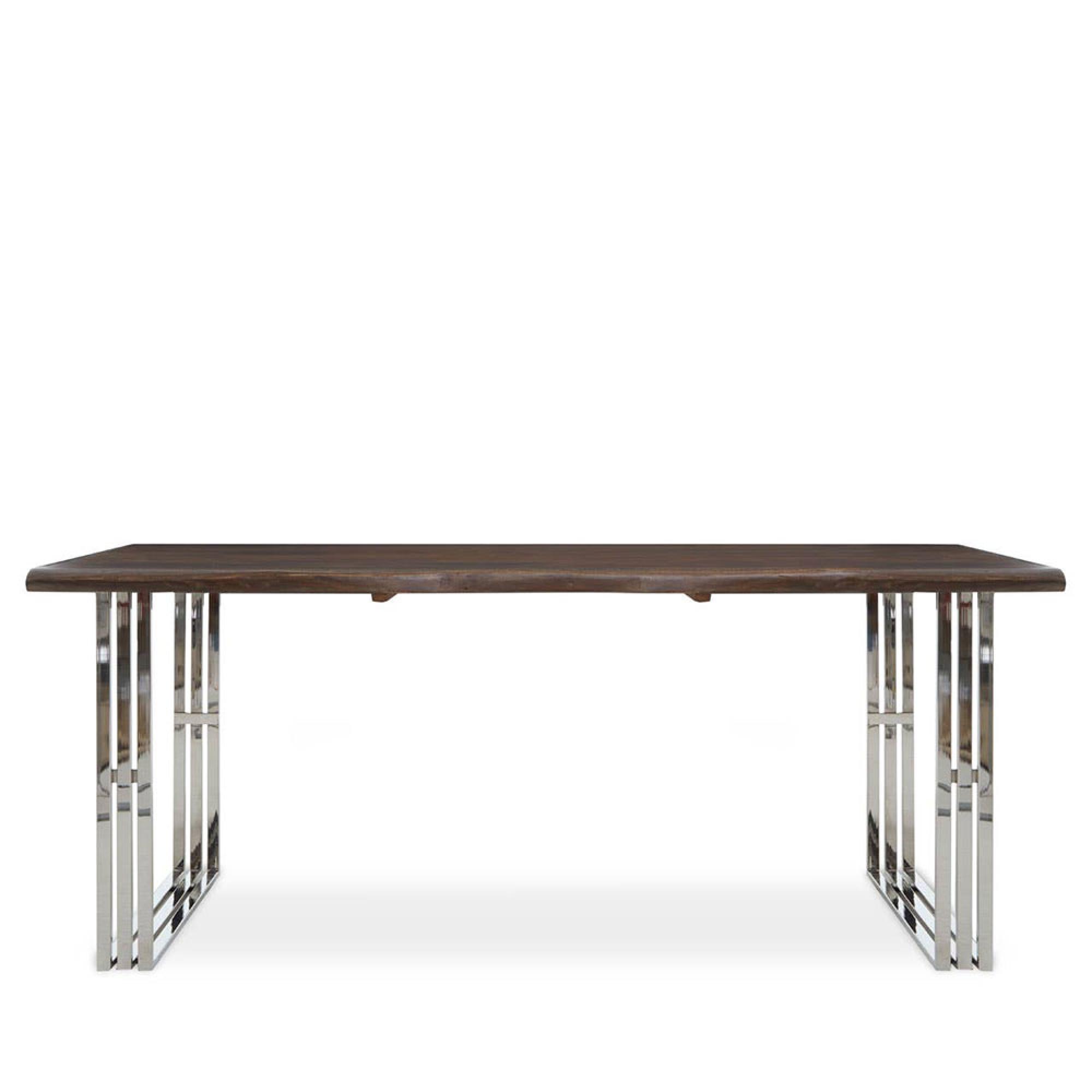 Hampstead Dining Table - 6 Seater - 180cm - Acacia Wood and Metal