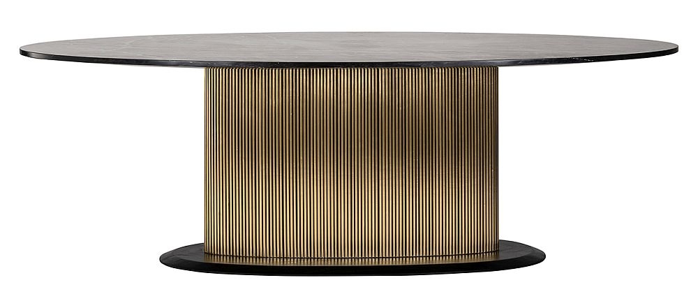 Ironville Brass Ribbed 10 Seater Oval Pedestal Dining Table