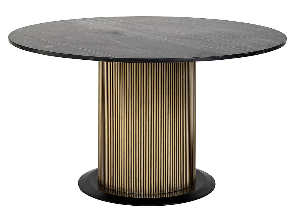 Ironville Brass Ribbed 6 Seater Round Pedestal Dining Table