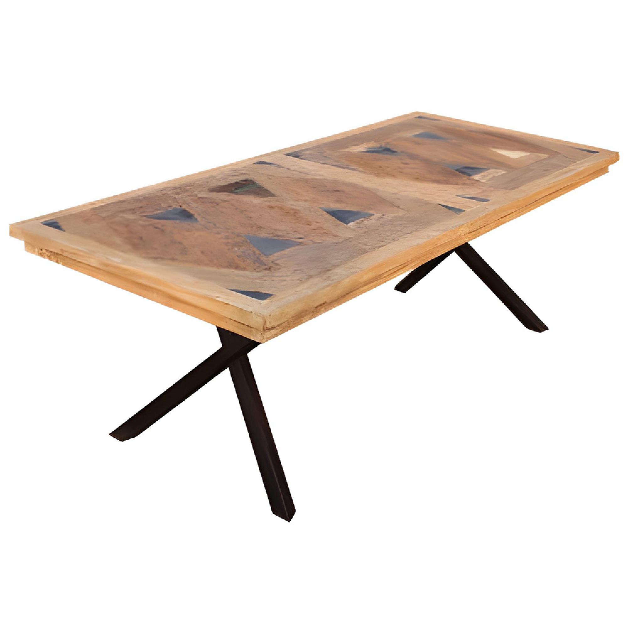 Juan Keruz Acacia Wood 8 Seater Dining Table with Cross Legs - Sizes Available