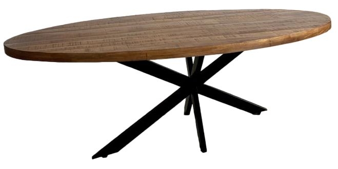 Kerela Dining Table - 8 Seater - Oval - Star Legs - Mango Wood
