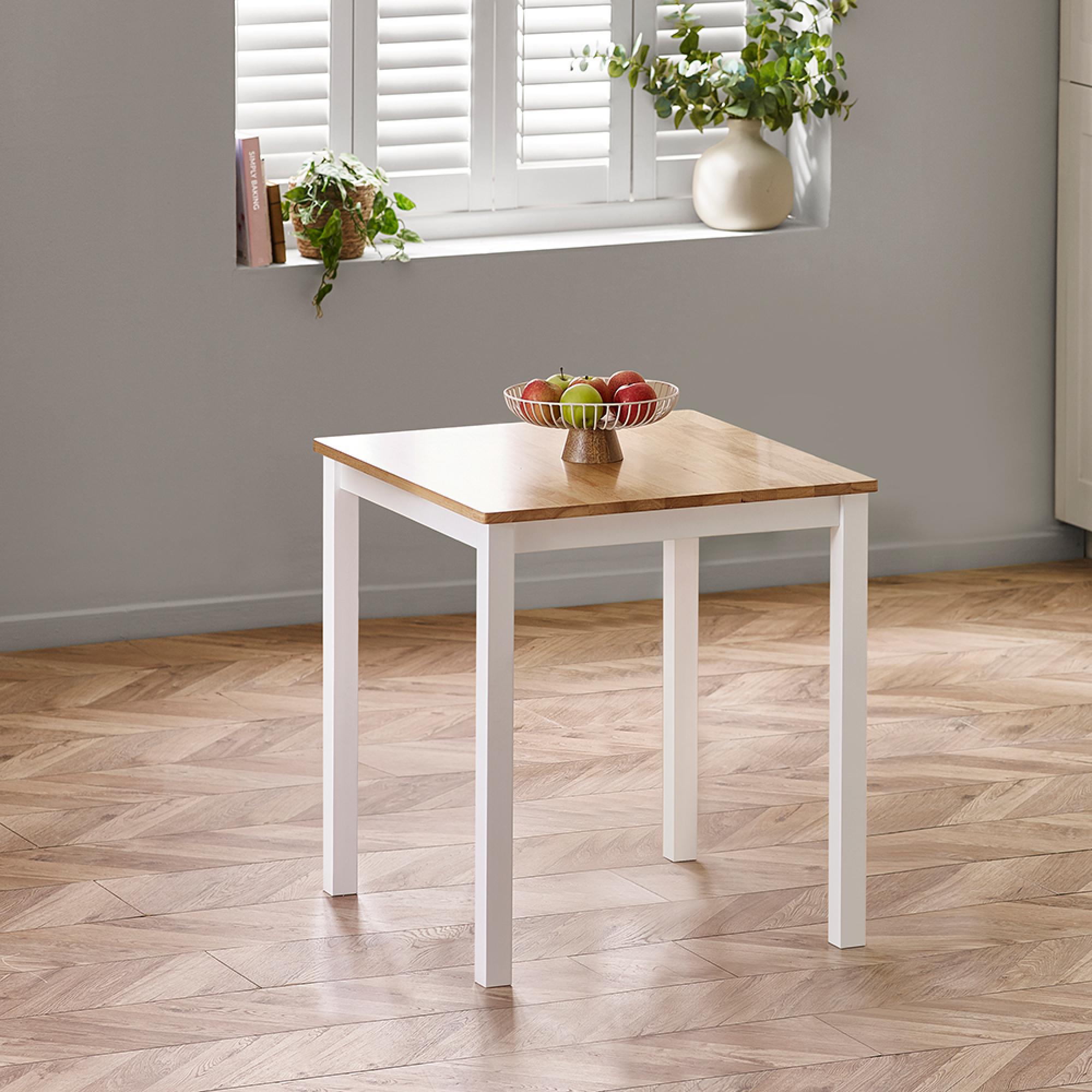 Linwood Dining Table - 69cm - 2 Seater - Square - White Painted