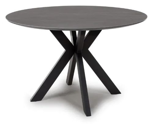 Lunar Dining Table - Grey Ceramic - 4 Seater - 120cm - Round