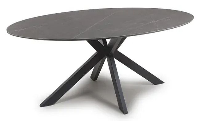Lunar Dining Table - Grey Ceramic - 6 Seater - 180cm - Oval