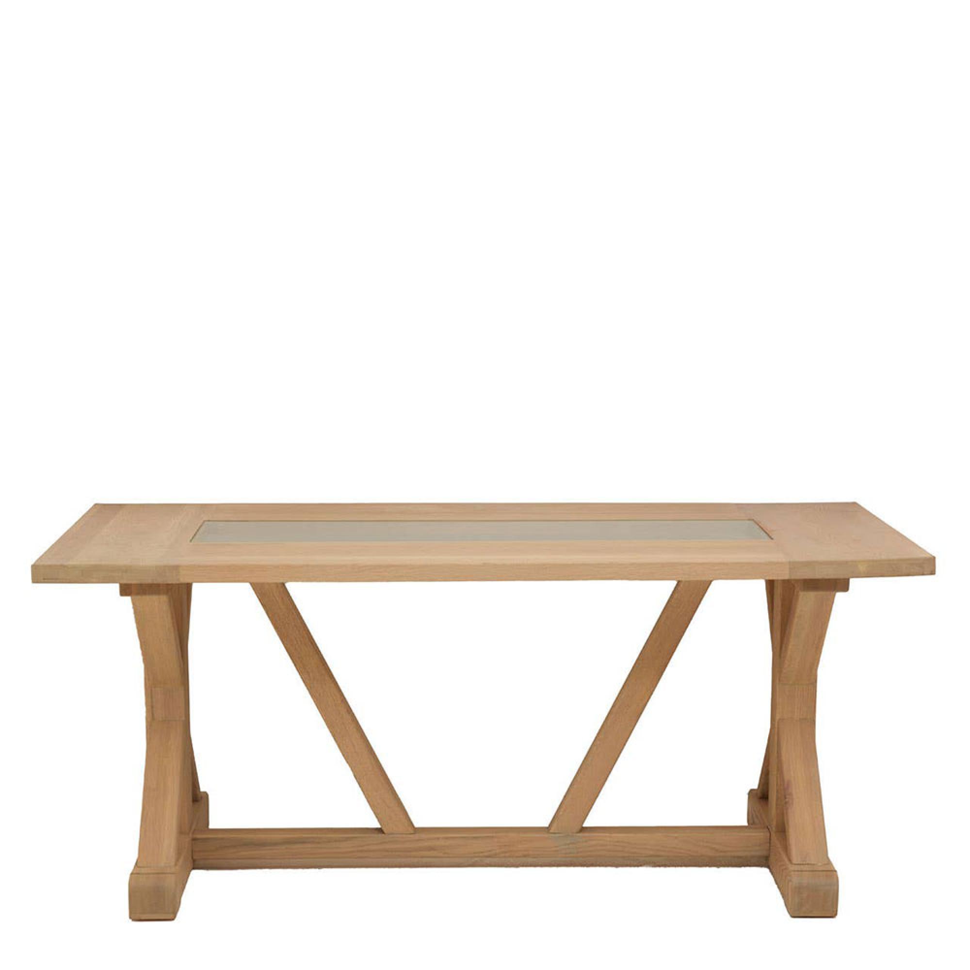 Lyon Dining Table - 6 Seater - 180cm - Glass and Oak