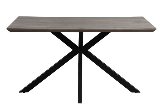 Manhattan Dining Table - Grey - 4 Seater - 140cm - Black Spider Legs Base