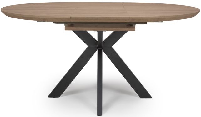Manhattan Extending Dining Table - Walnut - 4-6 Seater - 120cm-160cm - Oval - Black Spider Legs Base