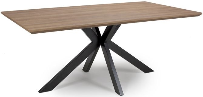 Manhattan Dining Table - Walnut - 6 Seater - 180cm - Black Spider Legs Base