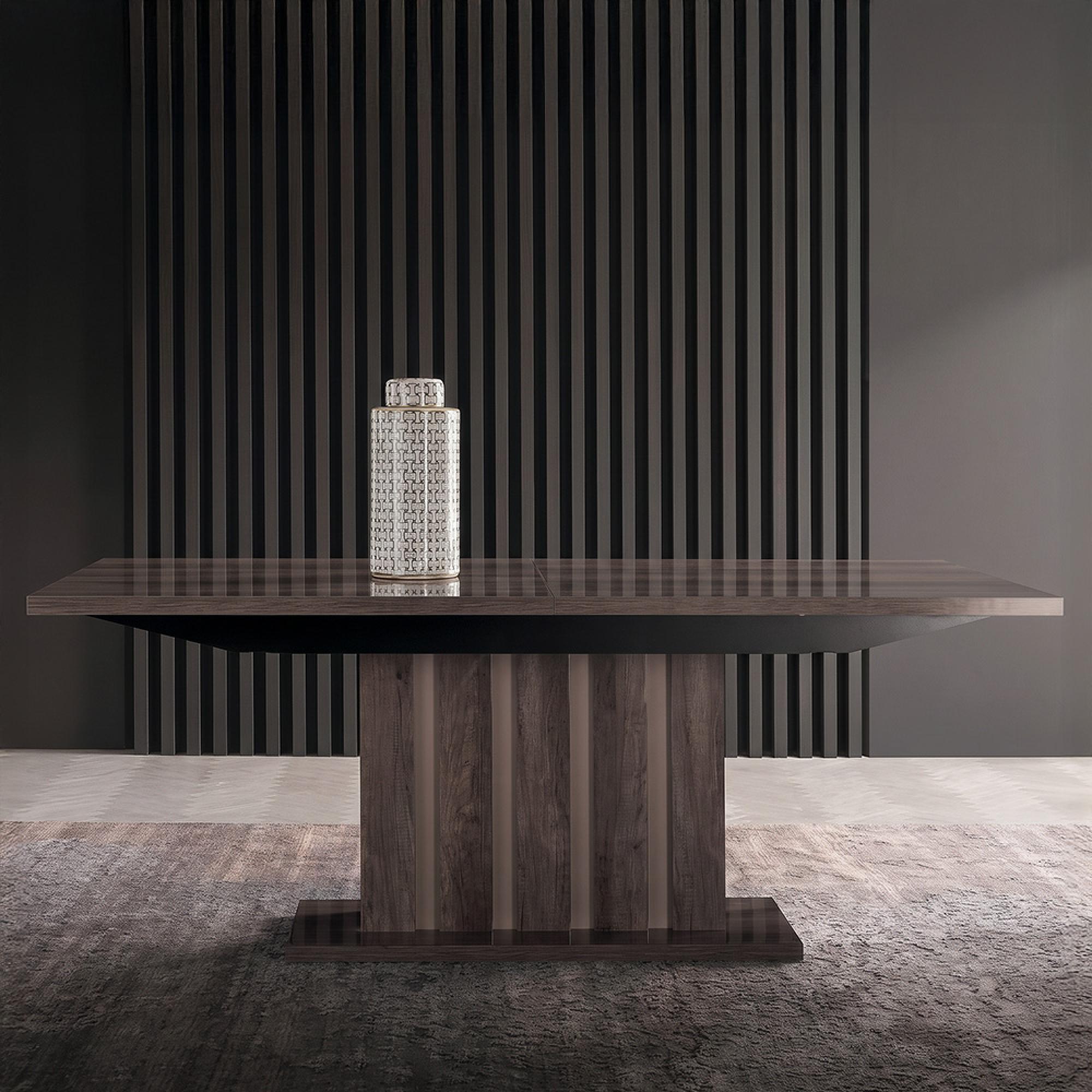 Matera Italian Wood Grain 6-8 Seater 160cm-210cm Pedestal Extending Dining Table