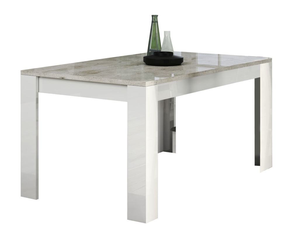 Messina Dining Table - 6 Seater - 160cm - White & Grey