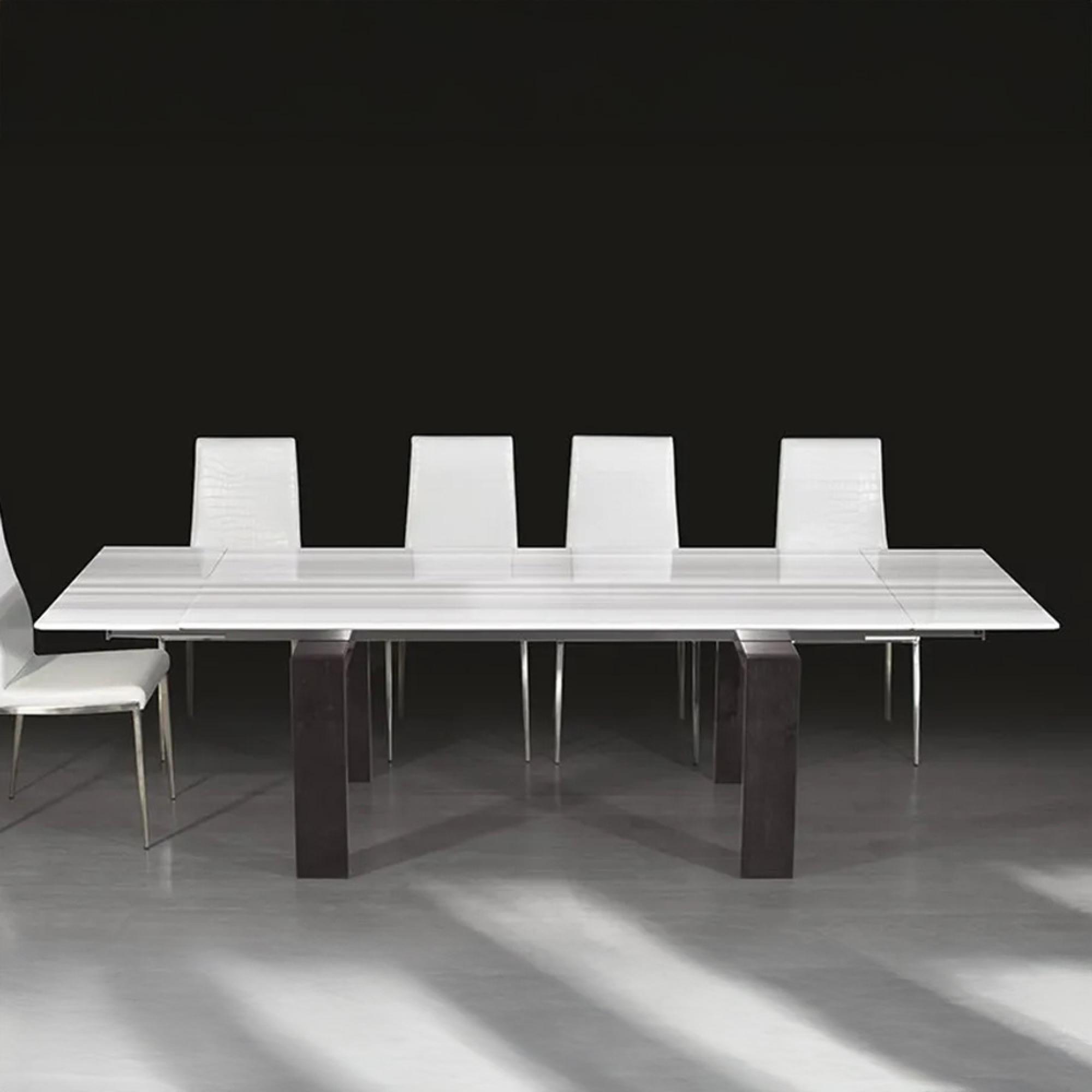 Milano Dining Table - Marble and Wood with Extending Pedestal Base - Variation Available