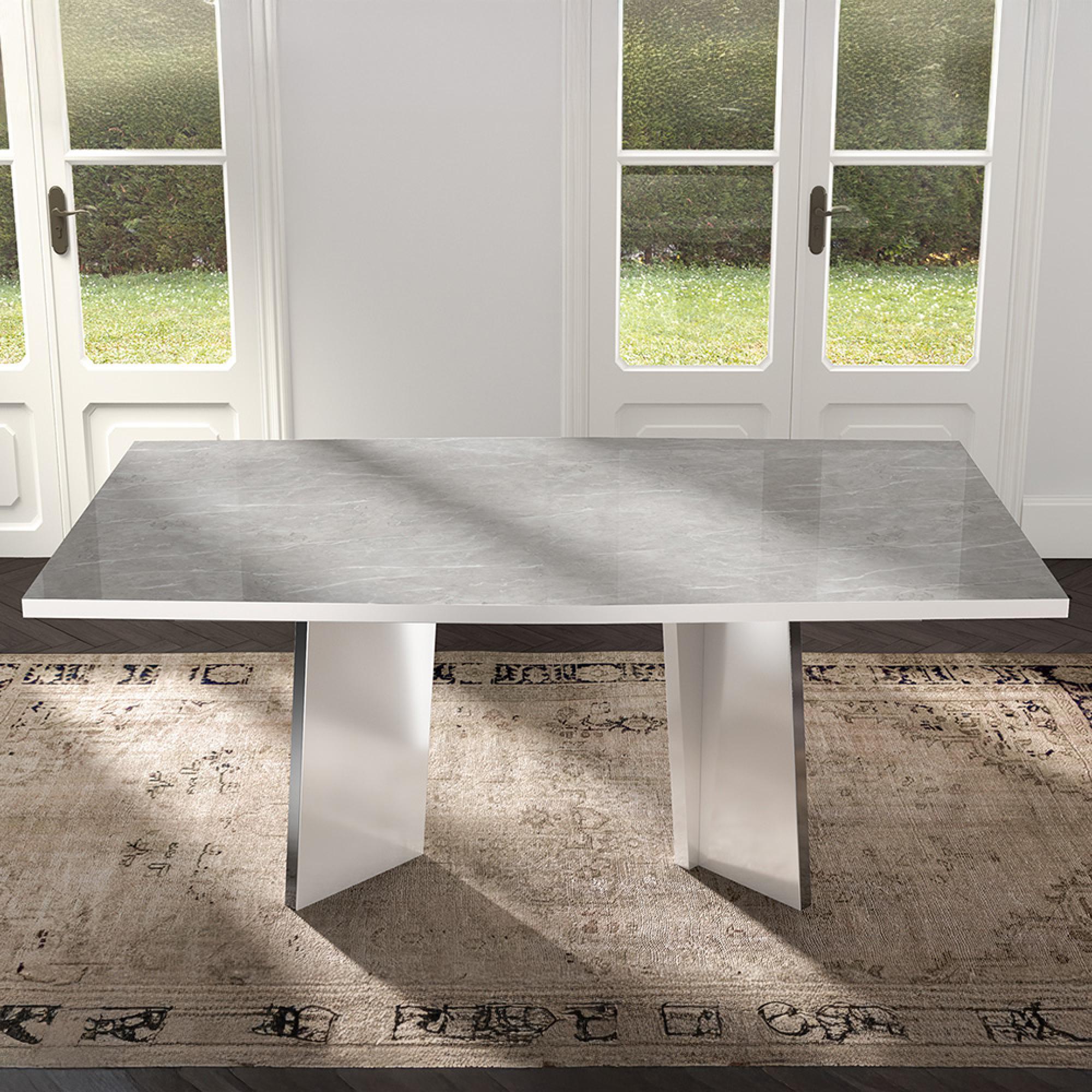 Modern Mara Dining Table - 6 Seater - 180cm - White