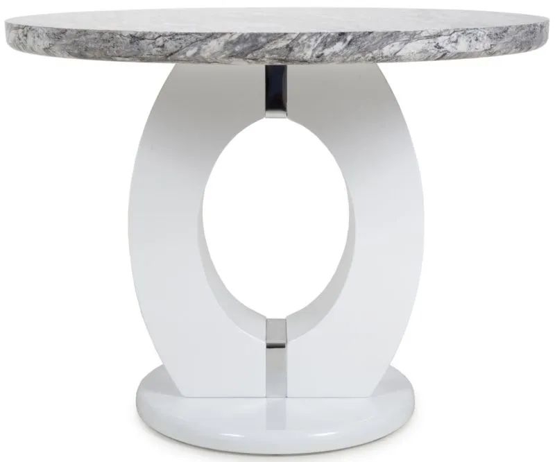 Neptune Dining Table - 4 Seater - 100cm - Round - Grey Marble Effect