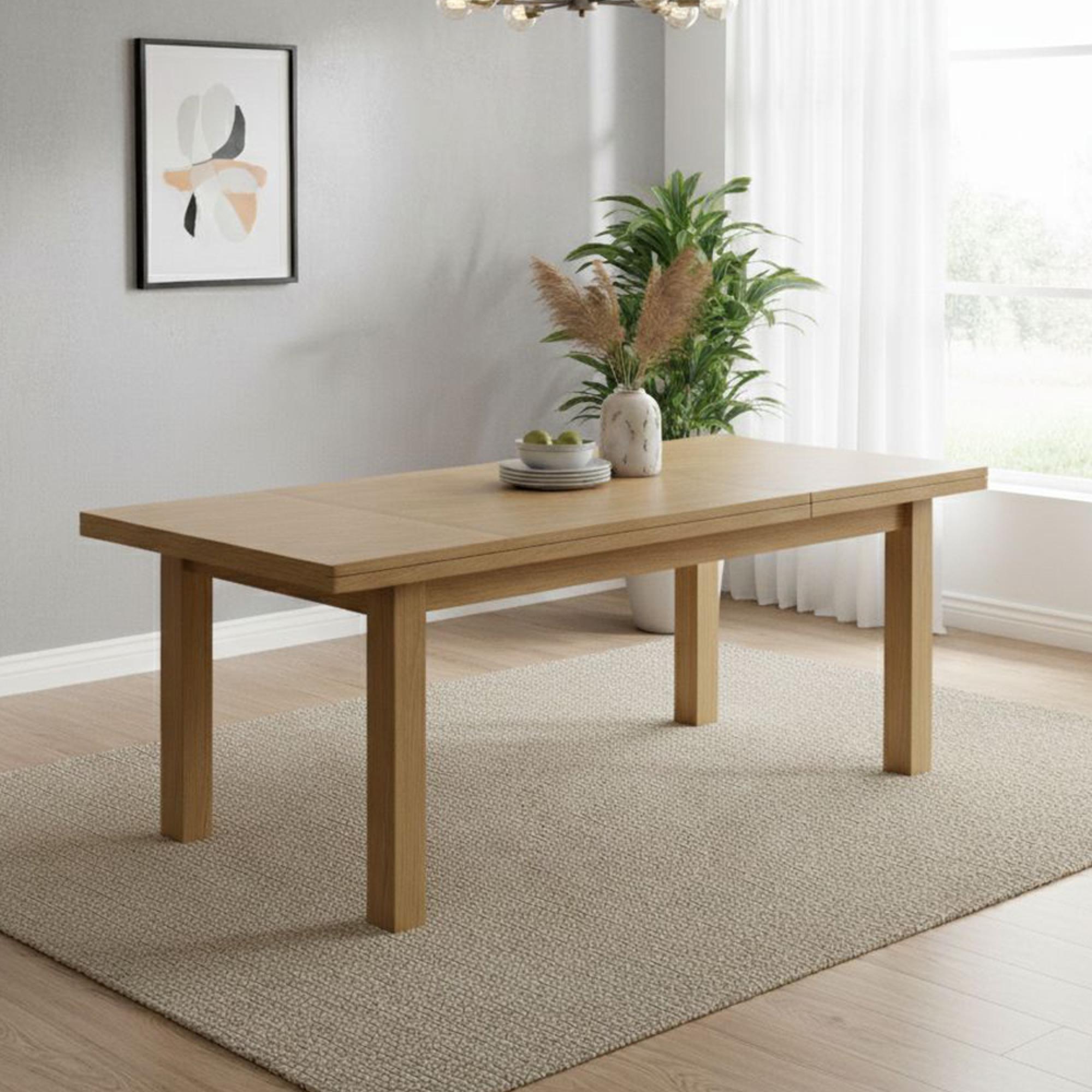 Normandy Extending Dining Table - 8-10 Seater - 200cm-245cm - Oak