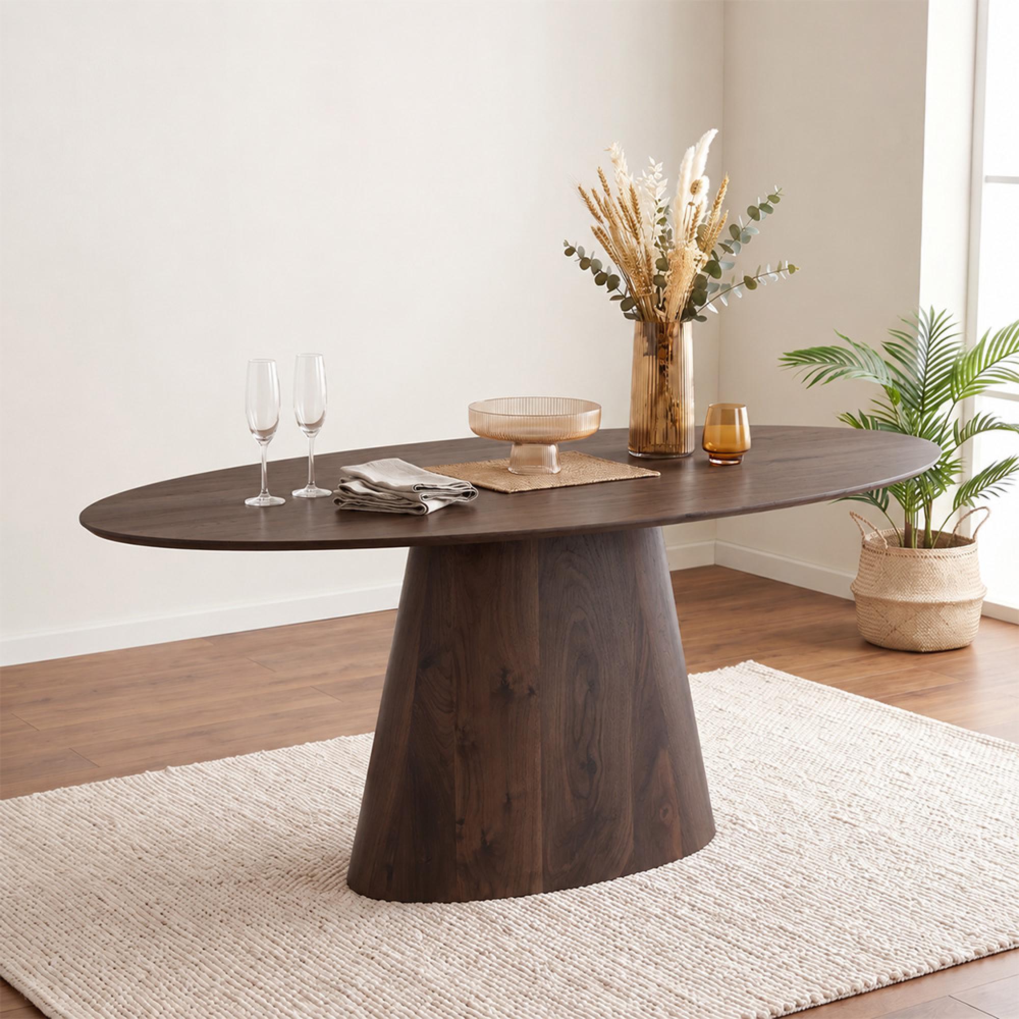 Palma Oval Dining Table - 6 Seater - 180cm - Walnut