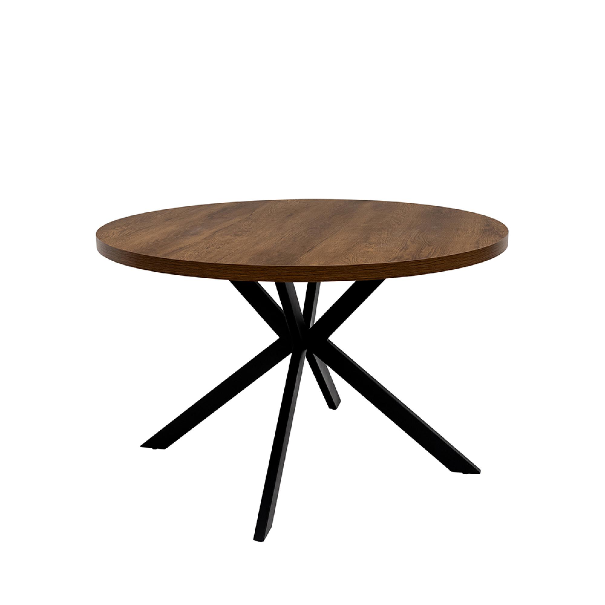 Panama Dining Table - 4 Seater - 120cm - Round - Spider Legs - Dark Oak