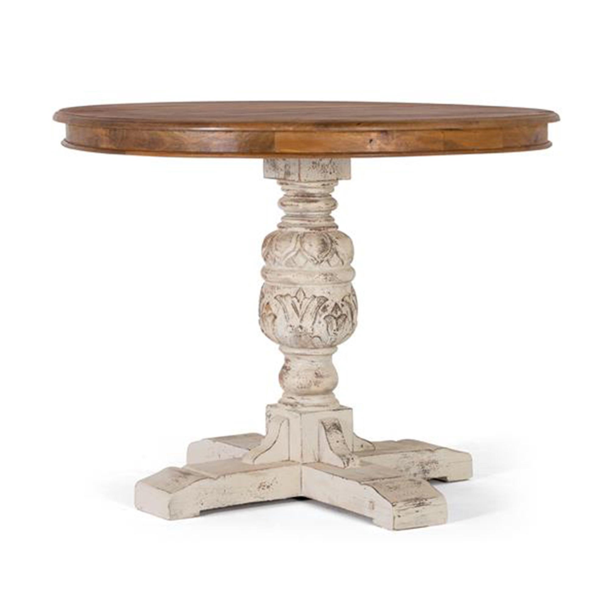 Pescara Dining Table - Mango Wood - 2 Seater - 100cm - Round Pedestal