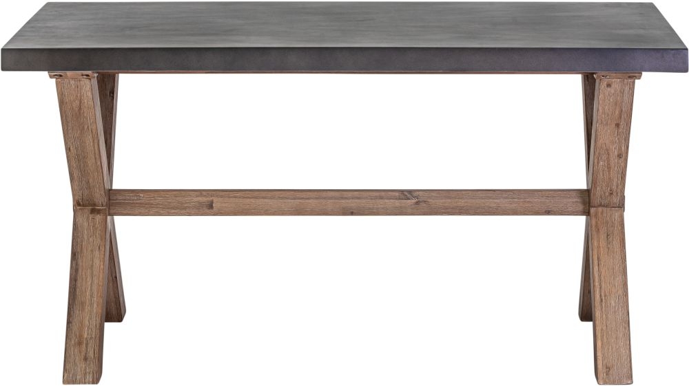Pimlico Dining Table - 6 Seater - 150cm - X Leg - Acacia Wood and Concrete Top