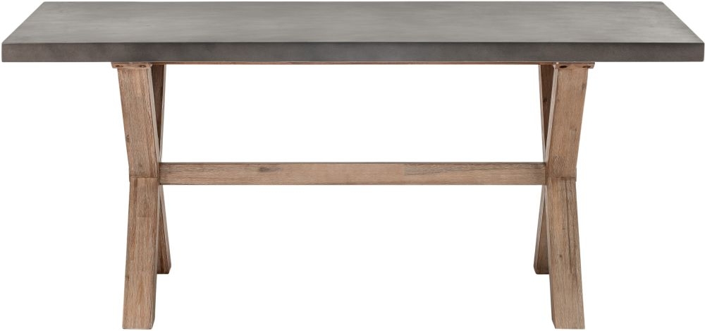 Pimlico Dining Table - 6 Seater - 180cm - X Leg - Acacia Wood and Concrete Top