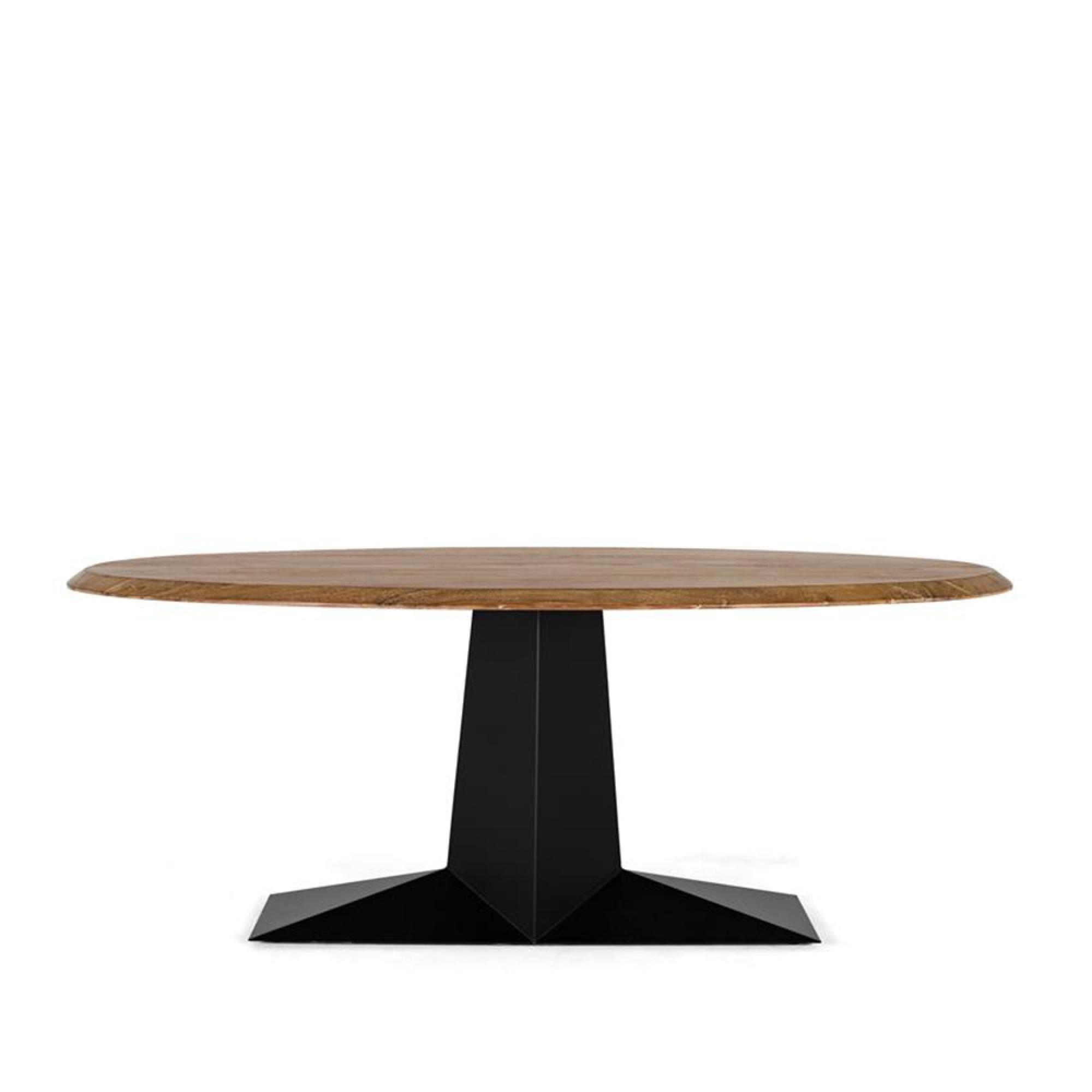 Pisa Dining Table - Acacia Wood - 8 Seater - 200cm - Oval Pedestal