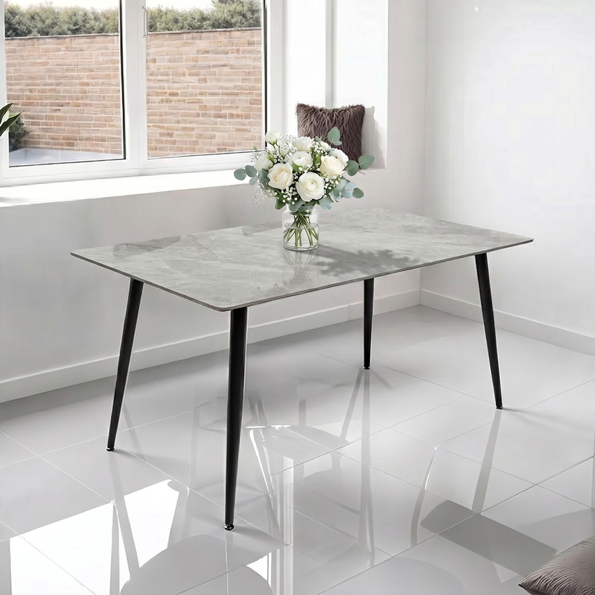 Riga Dining Table - 6 Seater - 160cm - Italy Grey Sintered Stone