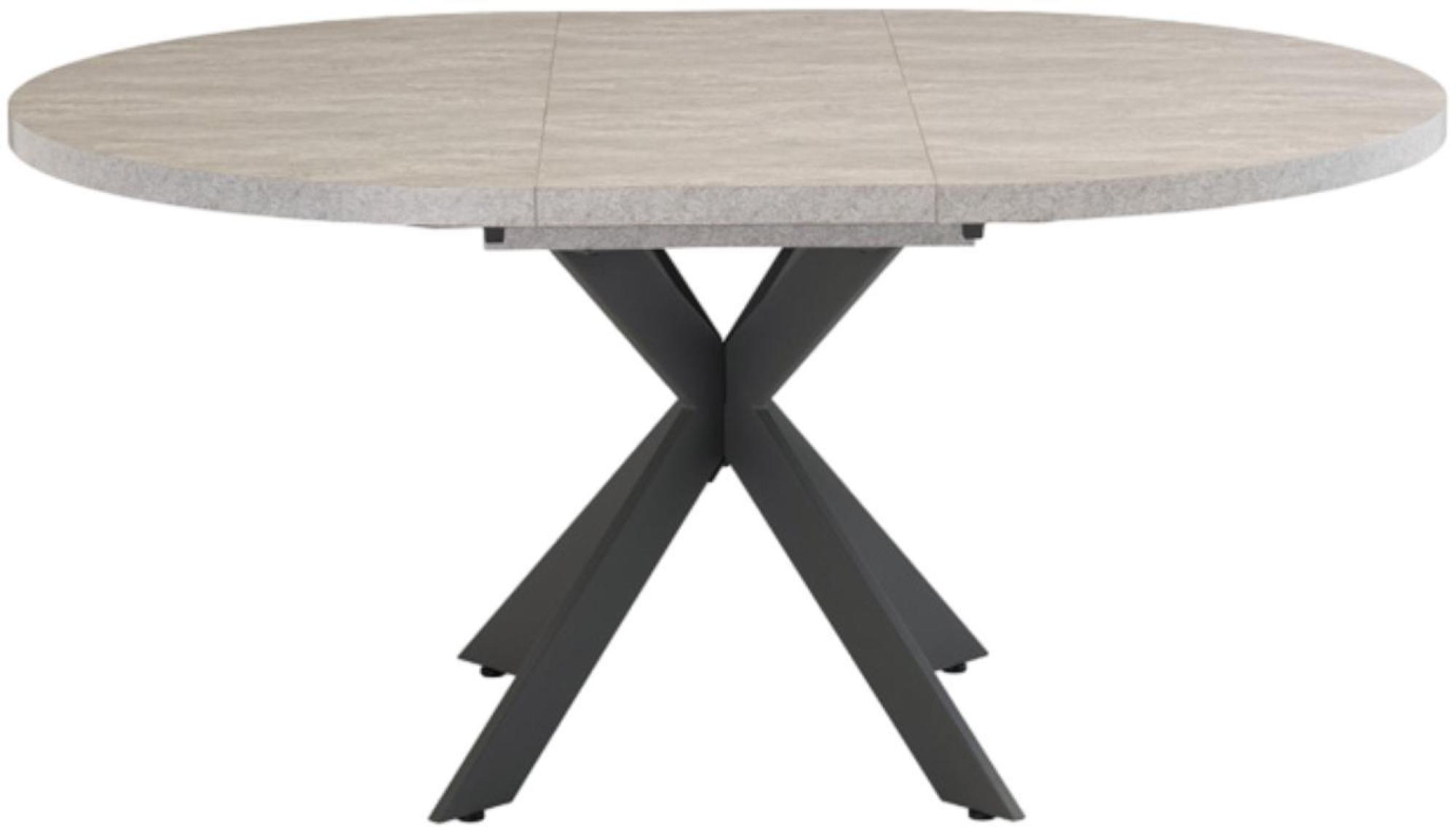 Rimini Extending Dining Table - 4-6 Seater - 120cm-160cm - Round - Spider Legs - Light Grey