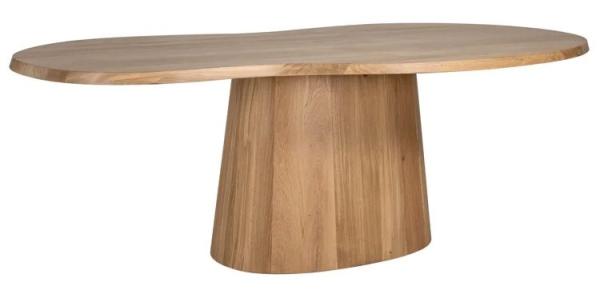Riva Natural Oak Abstract Shape 8 Seater Pedestal Dining Table