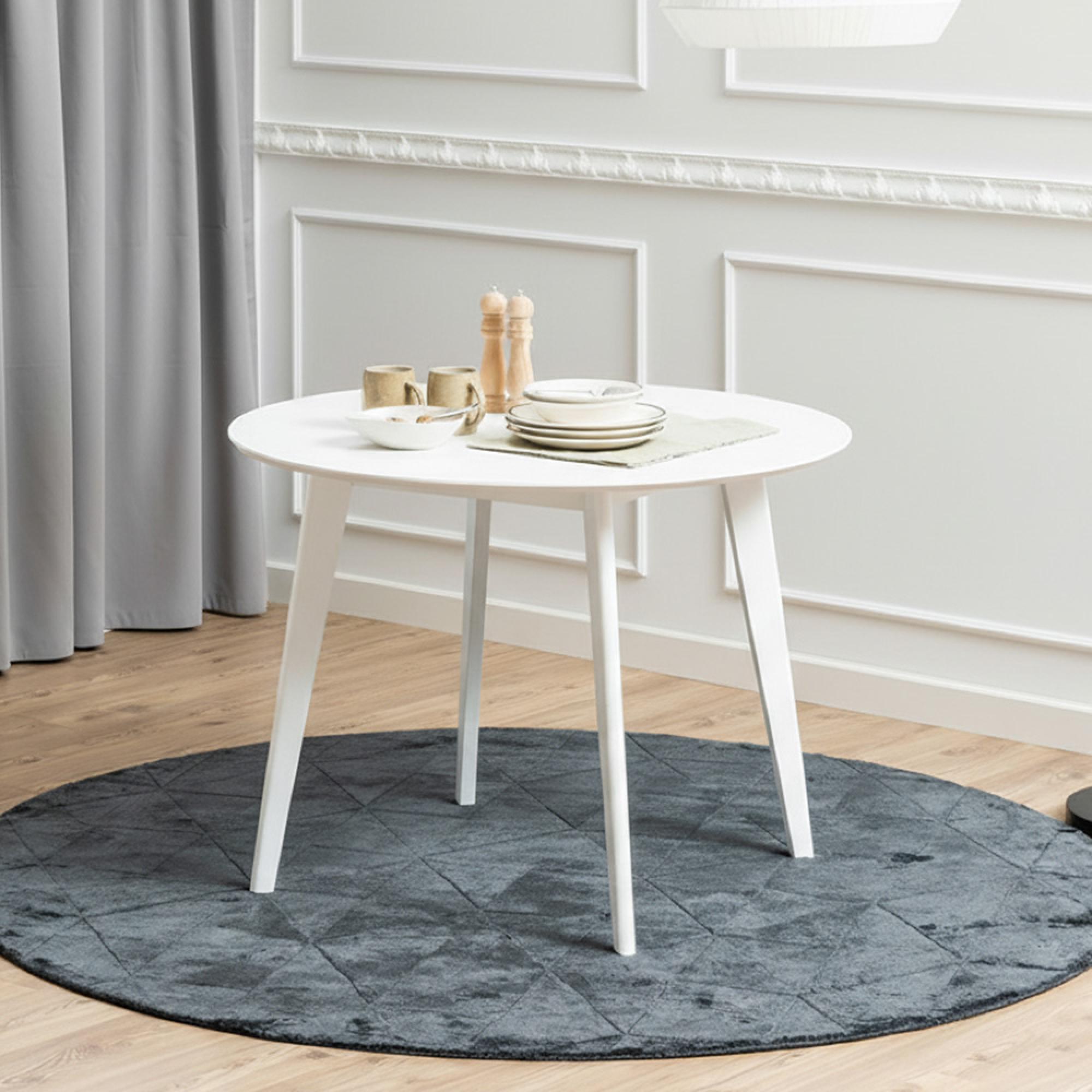 Roxby Round Dining Table - 2 Seater - 105cm - White