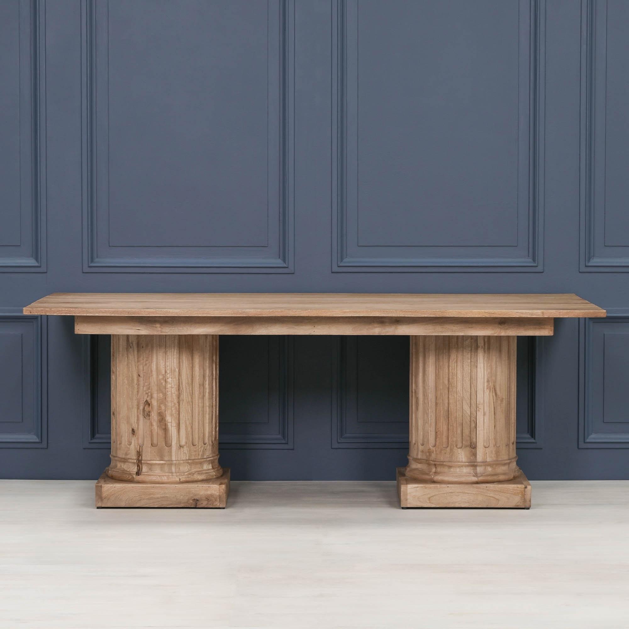 Rustic Mango Wood Dining Table - 8 Seater - 220cm