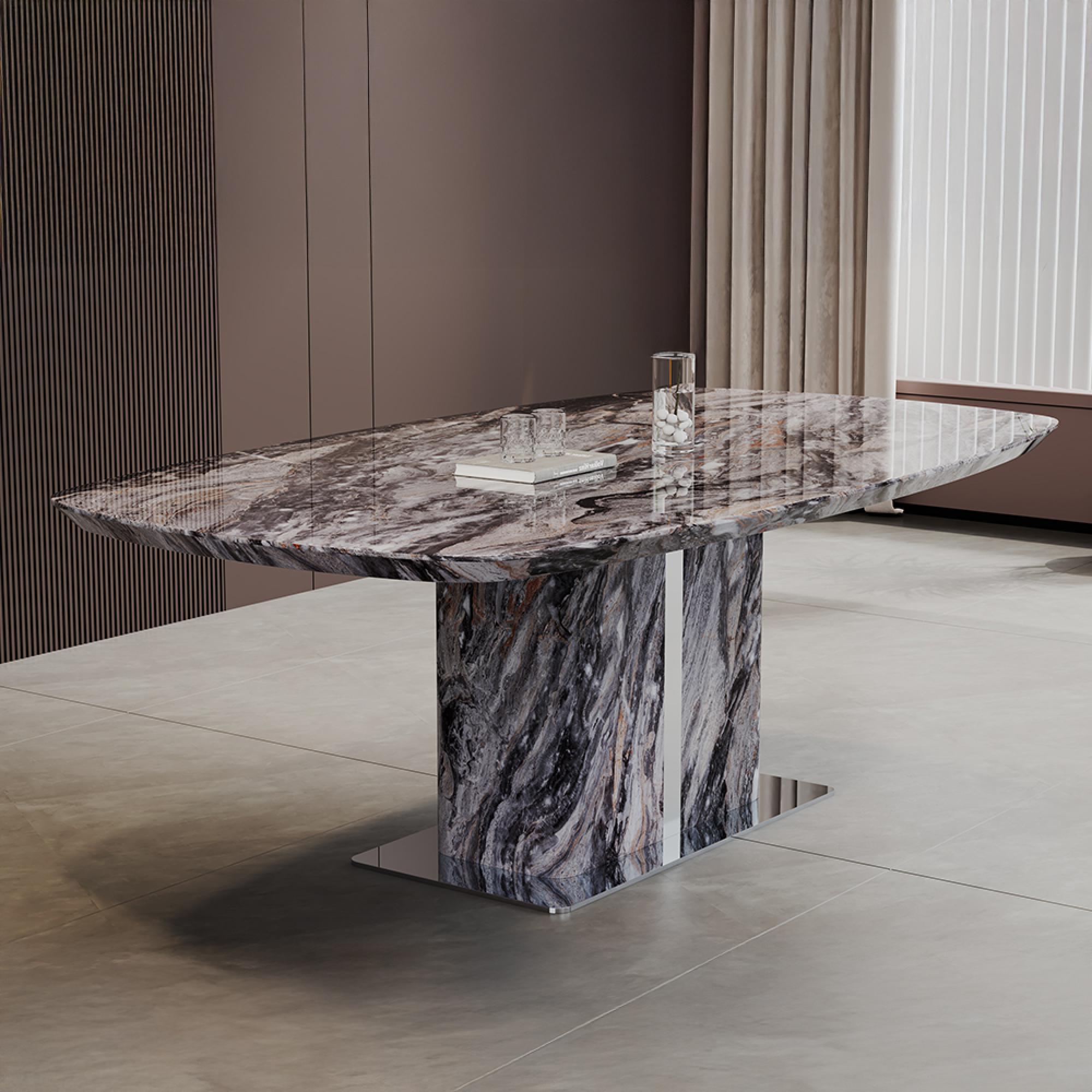Saronno Dining Table - Grey Marble - Sizes Available