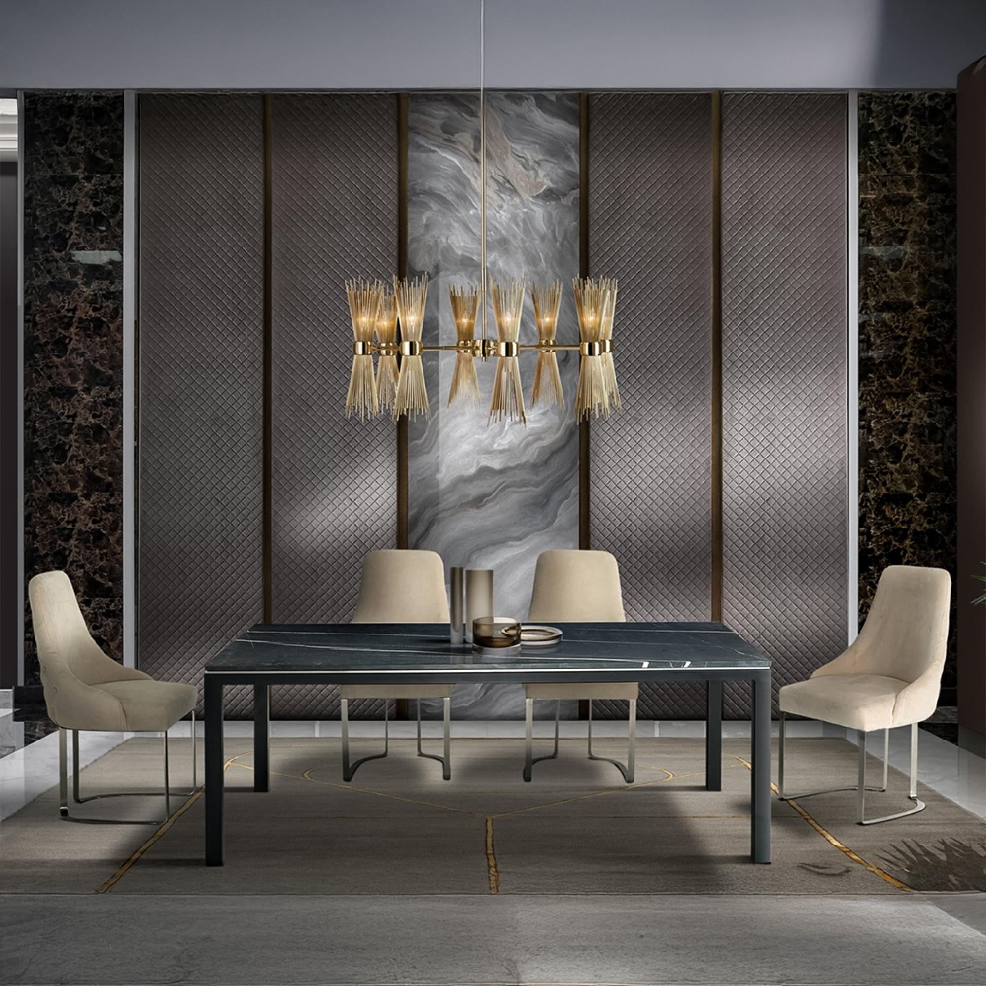 Stilo Dining Table - Marble with Metal Base - Variation Available
