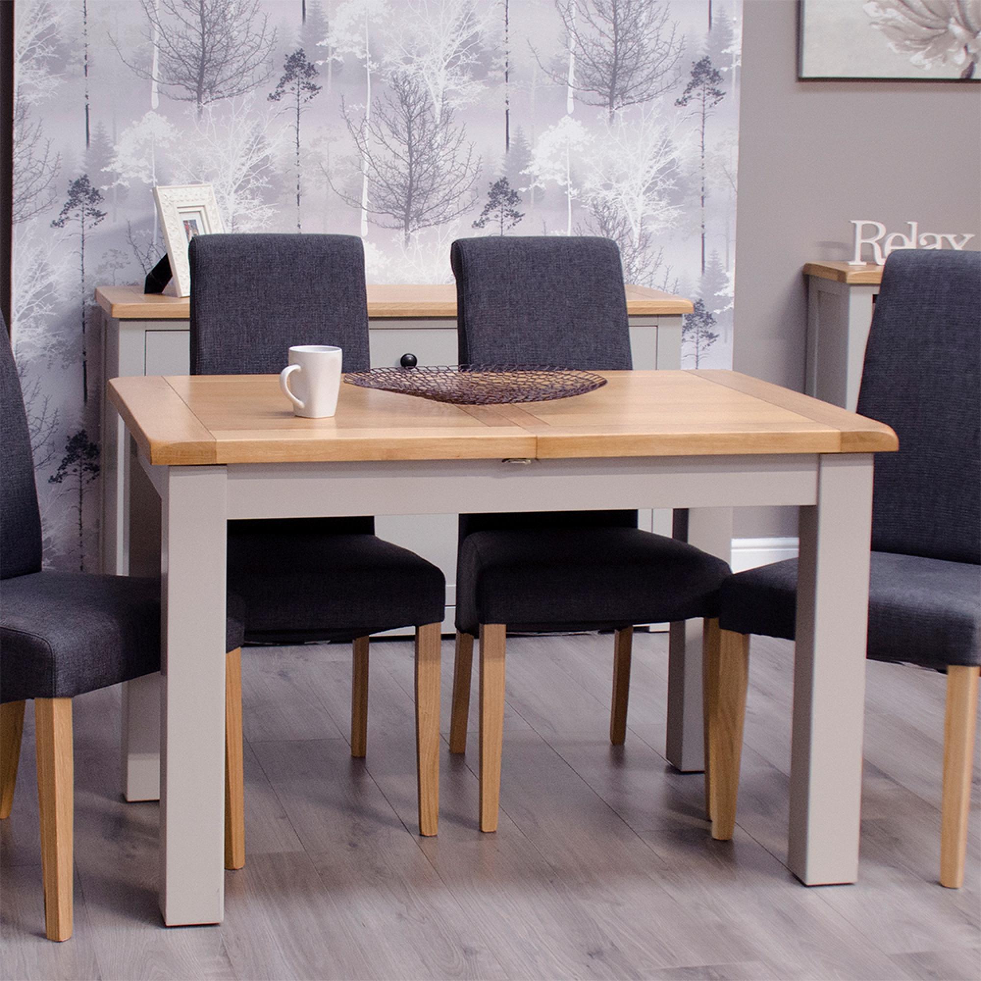 Diamond Painted Extending Dining Table - 4-6 Seater - 120cm-153cm