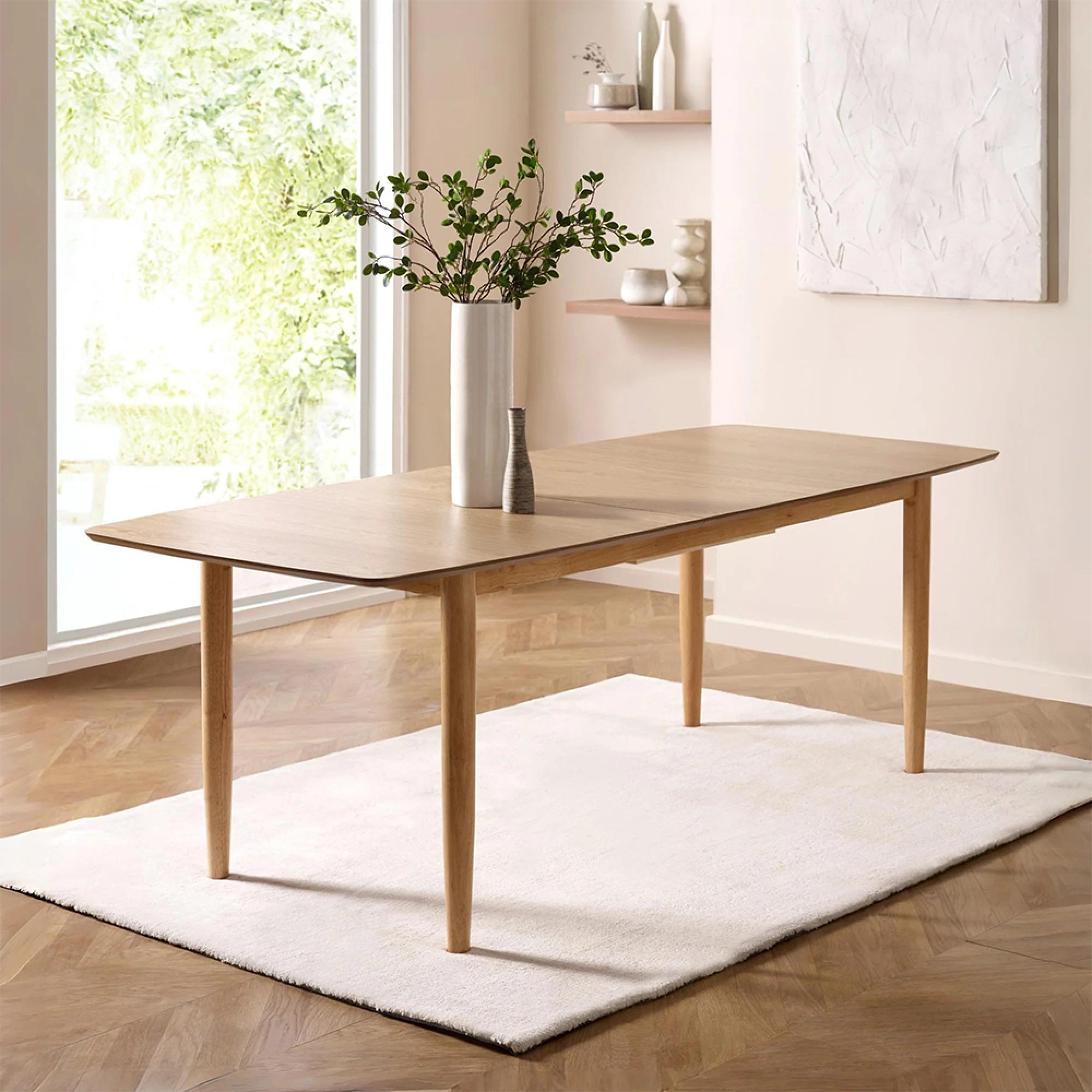 Theia Extending Dining Table - 6-8 Seater - 180cm-220cm - Oak Veneer