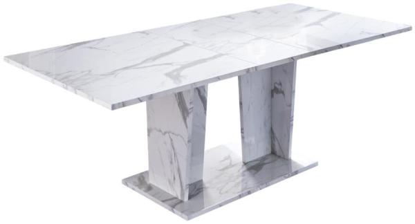 Vittoria Dining Table - 6-8 Seater - Extending - Pedestal - White Italian