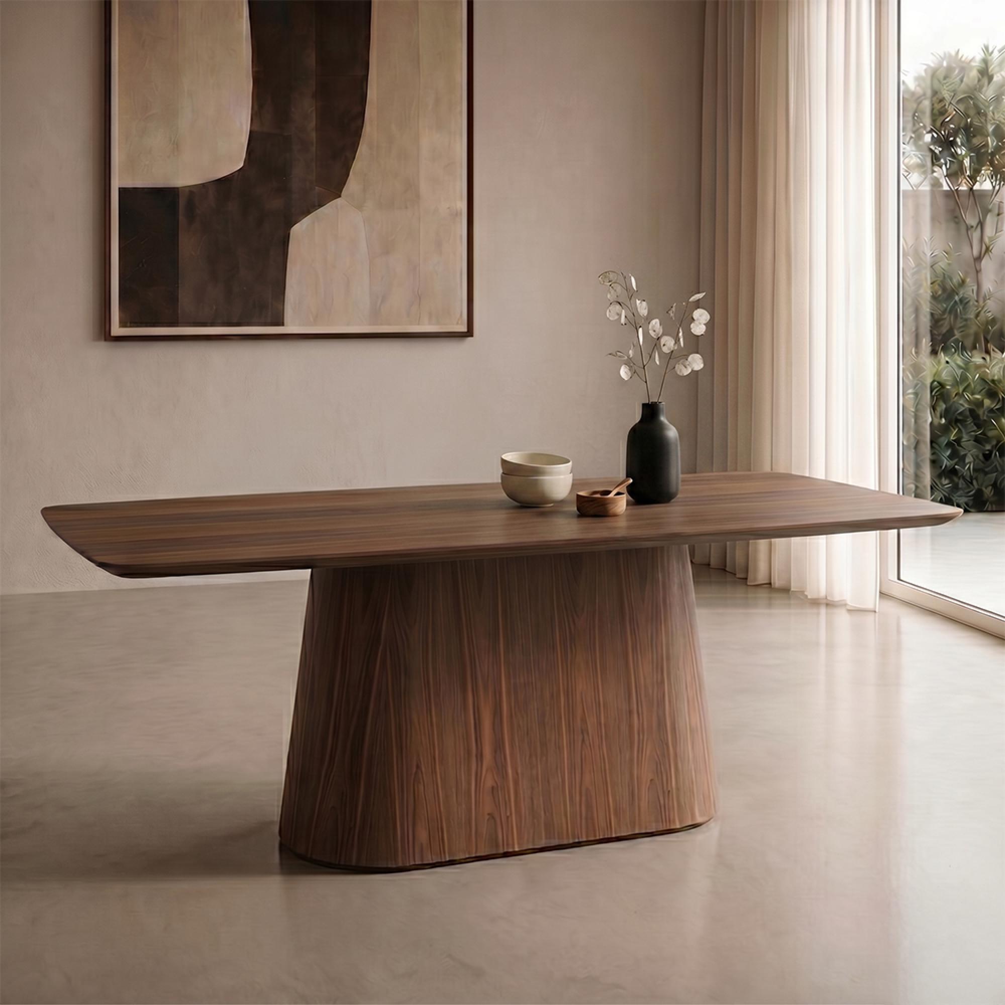 Windsor Dining Table - 190cm - 8 Seater - Pedestal - Walnut - Wood