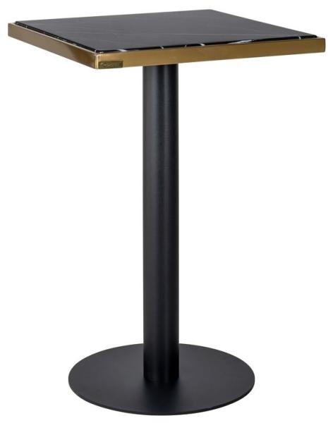 Zenza Black Marble Effect 2 Seater Square Pedestal Dining Table