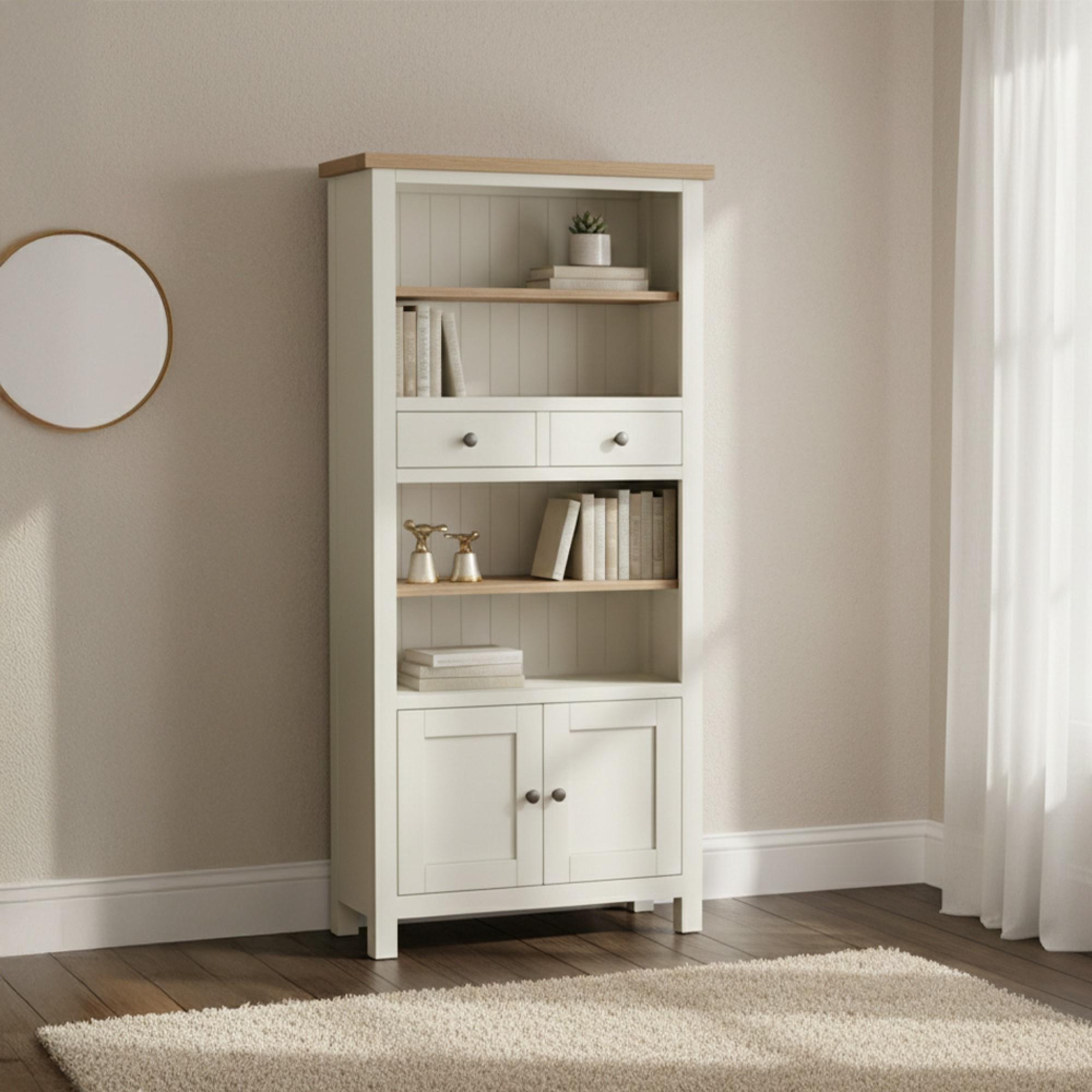Modern Display Unit - 2 Door - White Painted