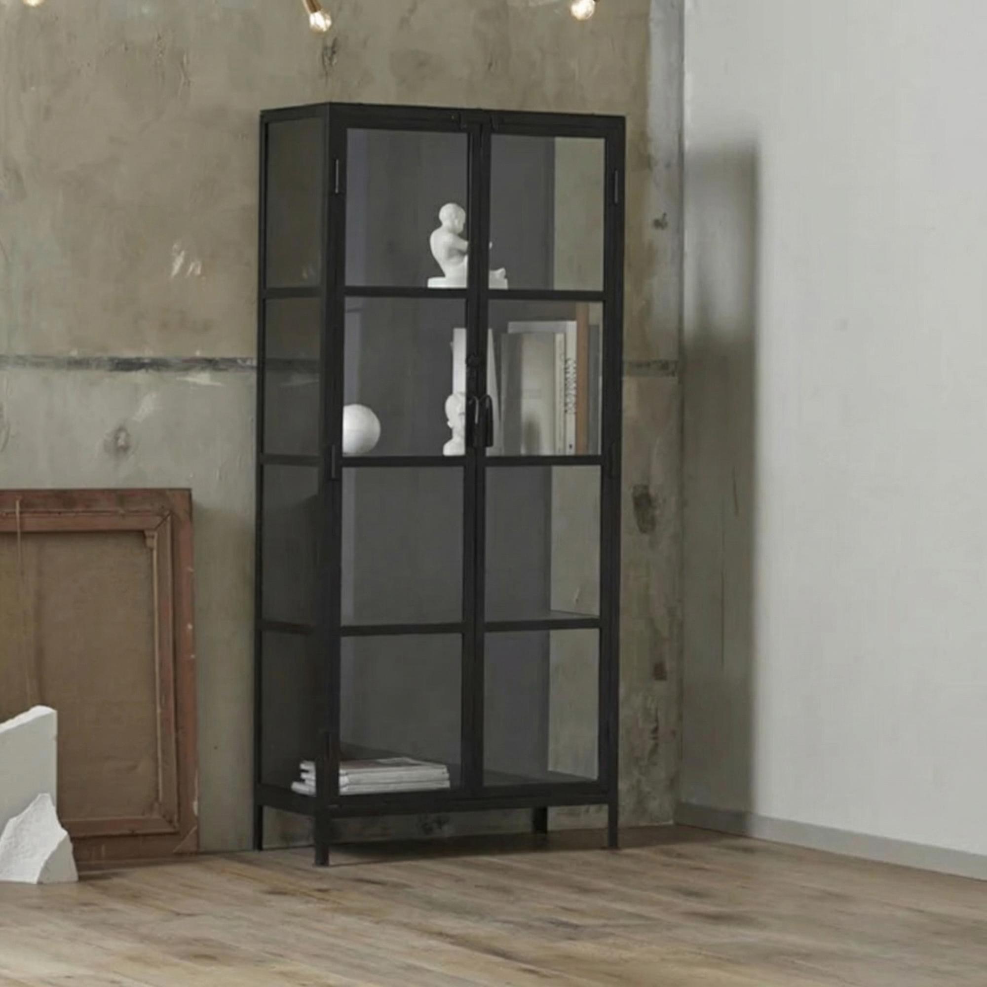 Phoenix Display Cabinet - 2 Door - Glass - Black