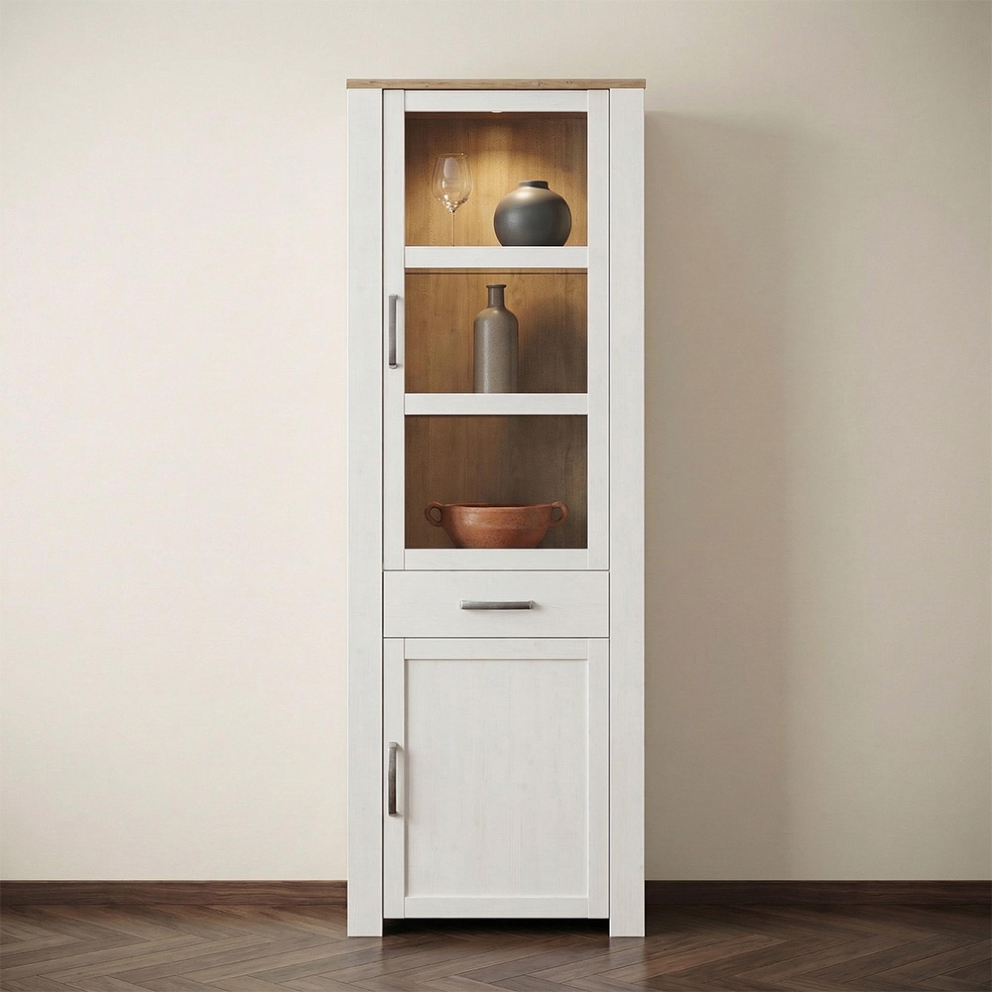 Bohol Display Cabinet - Narrow - White